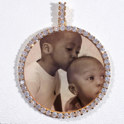 LARGE 3D CIRCLE CUSTOM PICTURE PENDANT