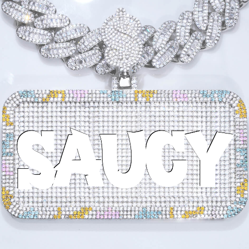 CUSTOM LETTER NECKLACE 3D COLORFUL SQUARE