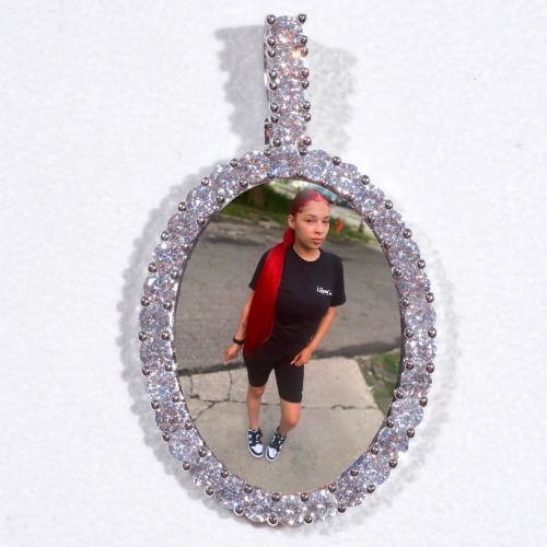 Large 3D Oval Custom Picture Pendant
