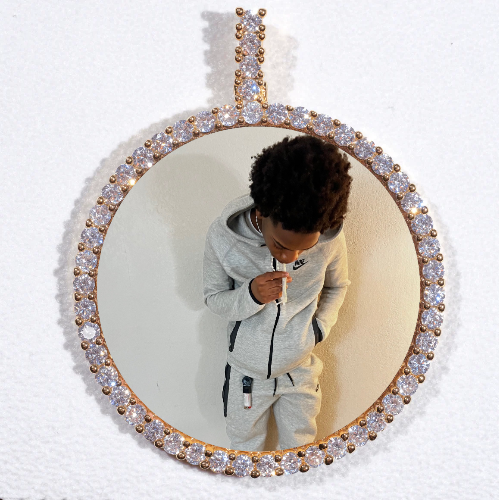 LARGE 3D CIRCLE CUSTOM PICTURE PENDANT