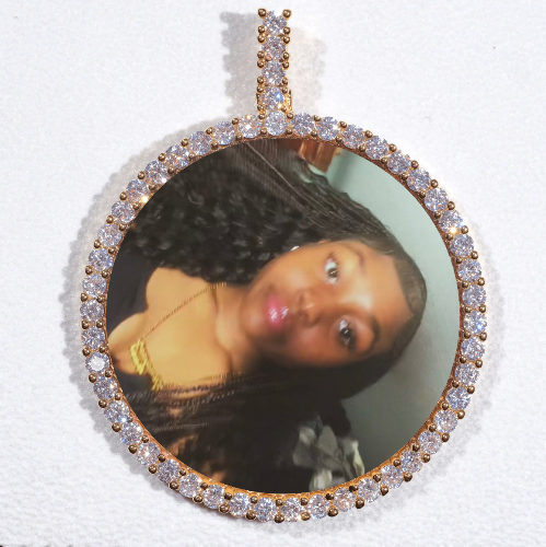 LARGE 3D CIRCLE CUSTOM PICTURE PENDANT