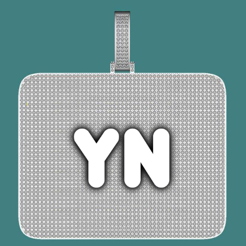 CUSTOM LETTER NECKLACE 3D BIG SQUARE