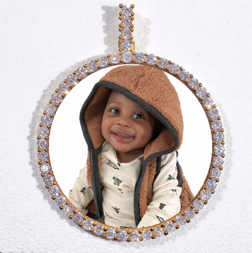 LARGE 3D CIRCLE CUSTOM PICTURE PENDANT