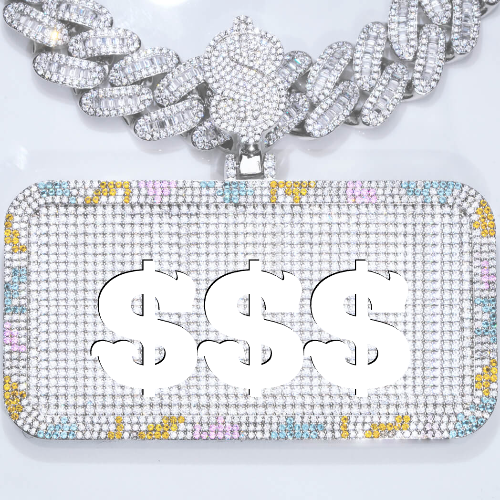 CUSTOM LETTER NECKLACE 3D COLORFUL SQUARE