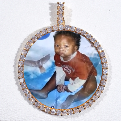 LARGE 3D CIRCLE CUSTOM PICTURE PENDANT