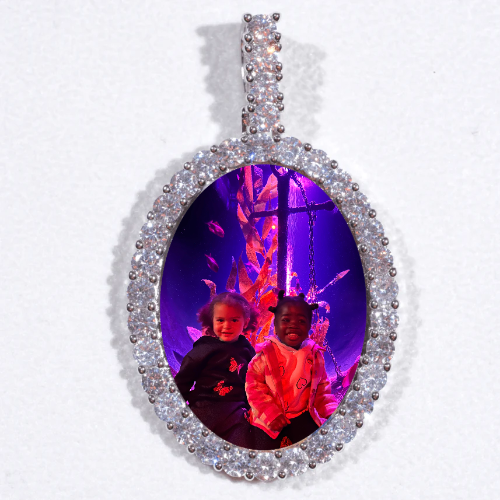 Large 3D Oval Custom Picture Pendant