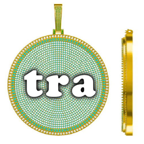 CUSTOM LETTER NECKLACE 3D BIG DISC