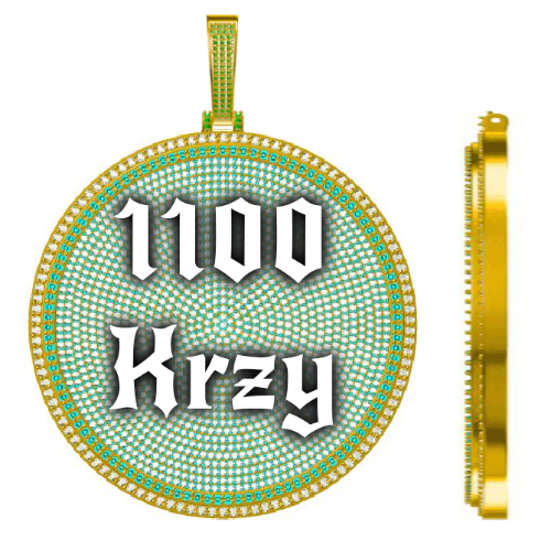 CUSTOM LETTER NECKLACE 3D BIG DISC