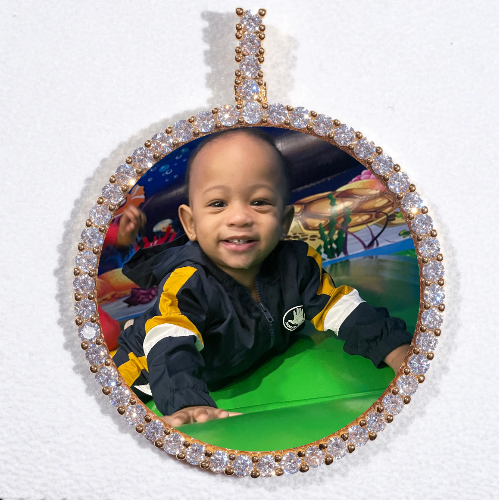 LARGE 3D CIRCLE CUSTOM PICTURE PENDANT