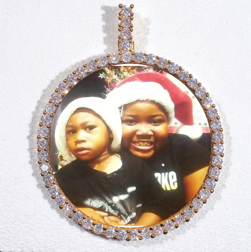 LARGE 3D CIRCLE CUSTOM PICTURE PENDANT