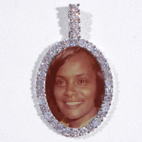 Large 3D Oval Custom Picture Pendant