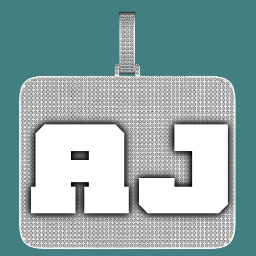 CUSTOM LETTER NECKLACE 3D BIG SQUARE