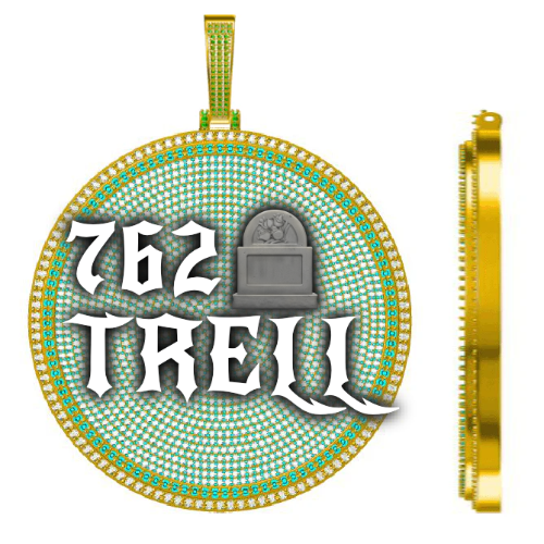 CUSTOM LETTER NECKLACE 3D BIG DISC