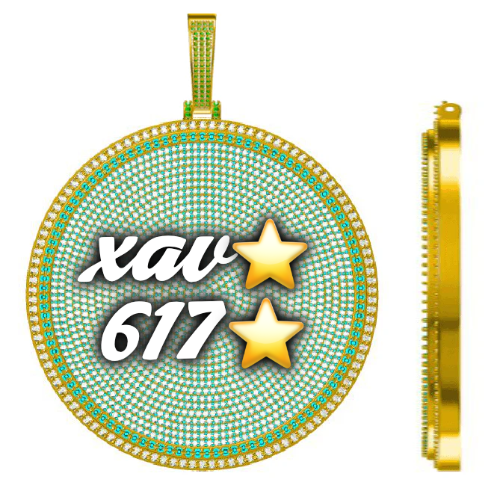 CUSTOM LETTER NECKLACE 3D BIG DISC