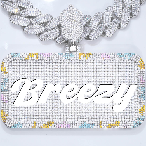 CUSTOM LETTER NECKLACE 3D COLORFUL SQUARE