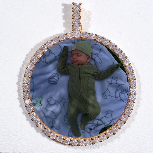 LARGE 3D CIRCLE CUSTOM PICTURE PENDANT