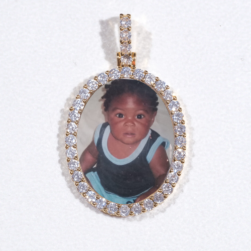 3D Oval Custom Picture Pendant