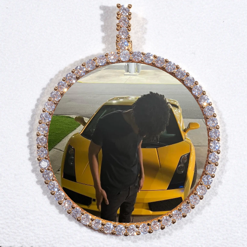 LARGE 3D CIRCLE CUSTOM PICTURE PENDANT