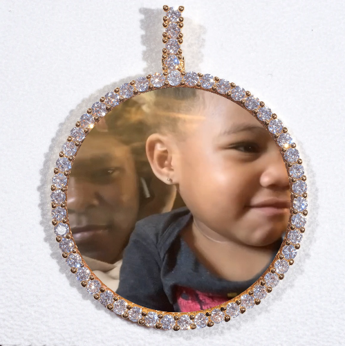 LARGE 3D CIRCLE CUSTOM PICTURE PENDANT