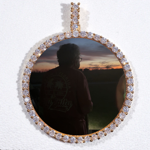 LARGE 3D CIRCLE CUSTOM PICTURE PENDANT