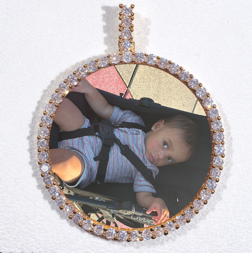 LARGE 3D CIRCLE CUSTOM PICTURE PENDANT