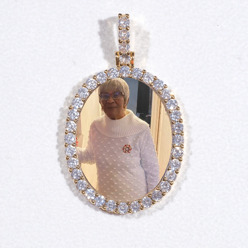 3D Oval Custom Picture Pendant