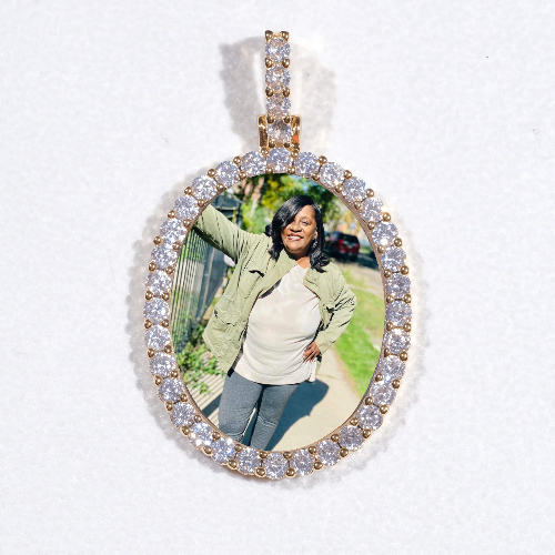3D Oval Custom Picture Pendant