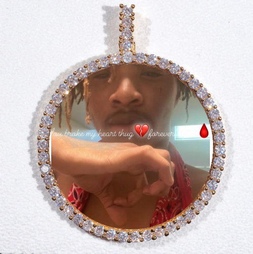 LARGE 3D CIRCLE CUSTOM PICTURE PENDANT