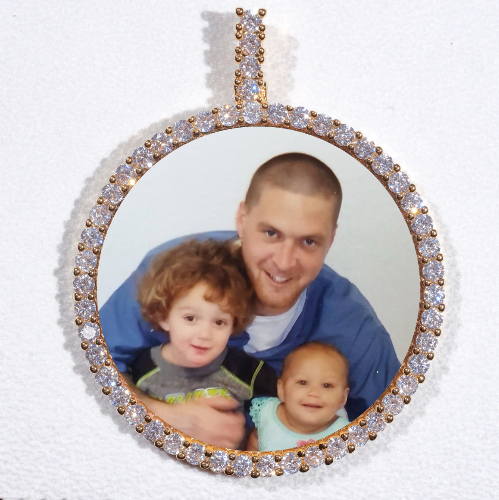 LARGE 3D CIRCLE CUSTOM PICTURE PENDANT