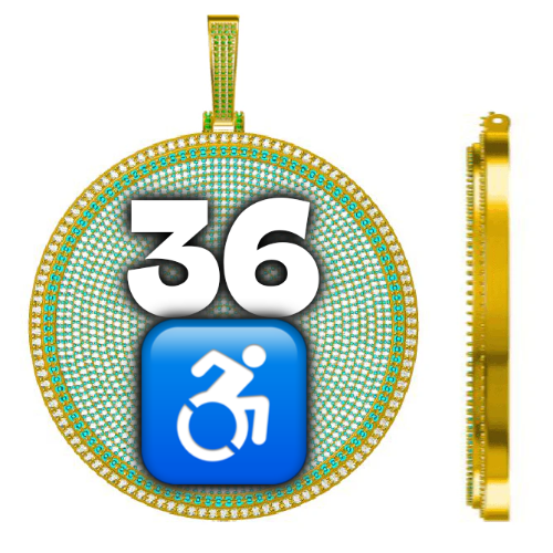 CUSTOM LETTER NECKLACE 3D BIG DISC