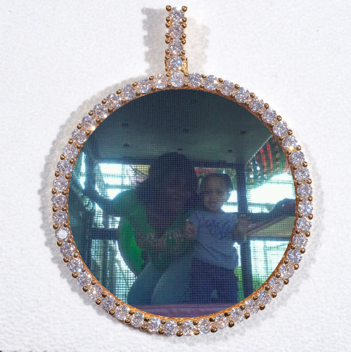 LARGE 3D CIRCLE CUSTOM PICTURE PENDANT