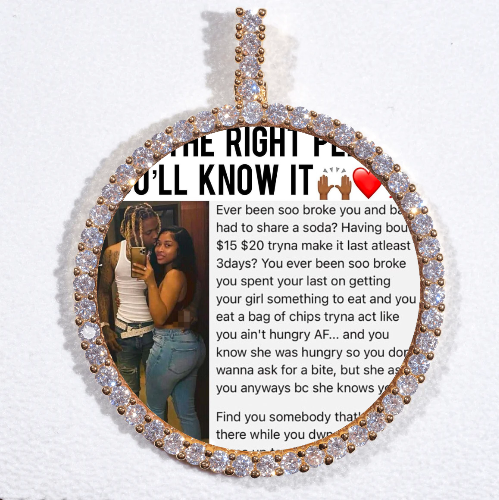 LARGE 3D CIRCLE CUSTOM PICTURE PENDANT