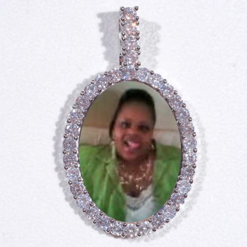 Large 3D Oval Custom Picture Pendant
