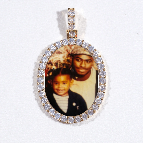 3D Oval Custom Picture Pendant