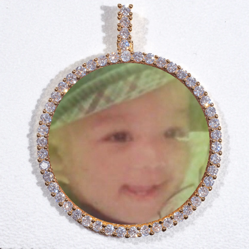 LARGE 3D CIRCLE CUSTOM PICTURE PENDANT