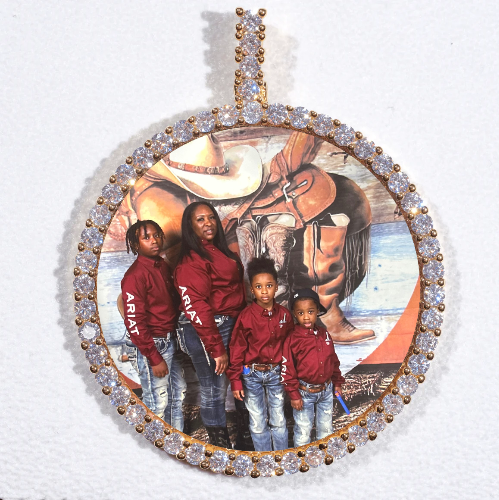LARGE 3D CIRCLE CUSTOM PICTURE PENDANT