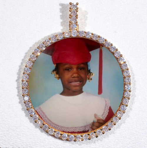 LARGE 3D CIRCLE CUSTOM PICTURE PENDANT