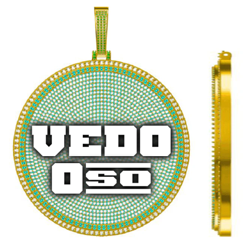 CUSTOM LETTER NECKLACE 3D BIG DISC
