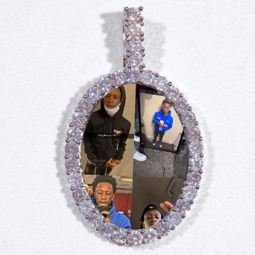 Large 3D Oval Custom Picture Pendant