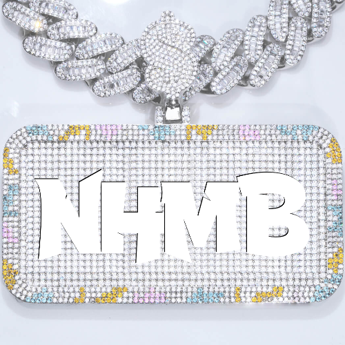 CUSTOM LETTER NECKLACE 3D COLORFUL SQUARE