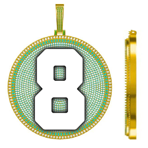 CUSTOM LETTER NECKLACE 3D BIG DISC