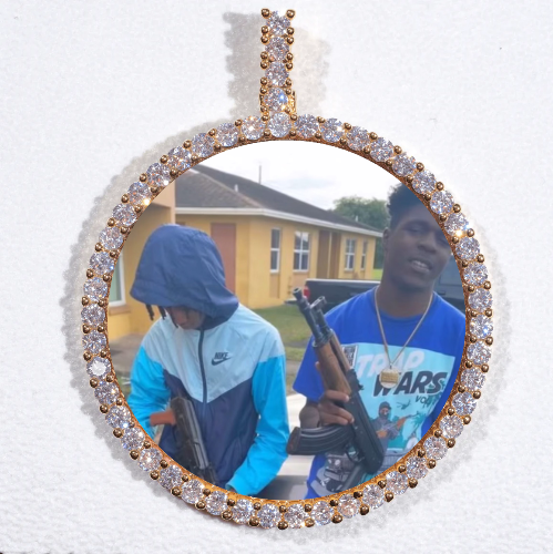 LARGE 3D CIRCLE CUSTOM PICTURE PENDANT