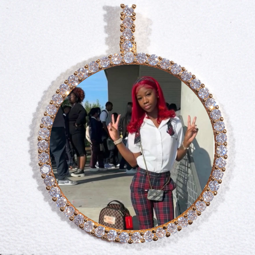 LARGE 3D CIRCLE CUSTOM PICTURE PENDANT