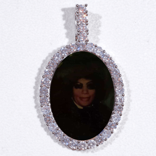 Large 3D Oval Custom Picture Pendant