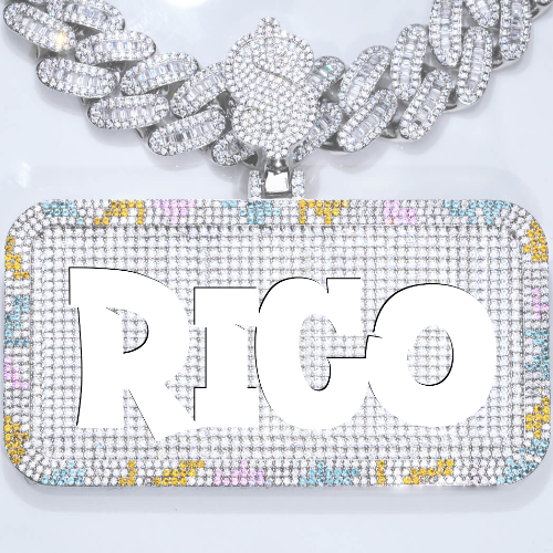 CUSTOM LETTER NECKLACE 3D COLORFUL SQUARE