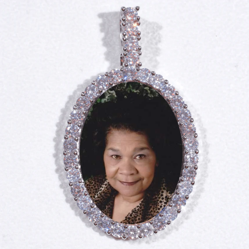 Large 3D Oval Custom Picture Pendant