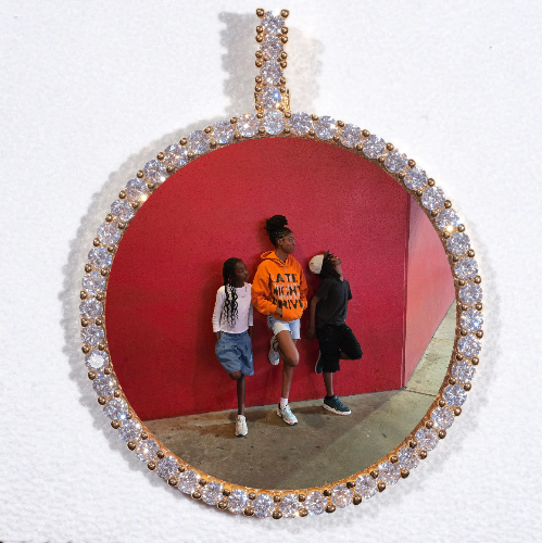 LARGE 3D CIRCLE CUSTOM PICTURE PENDANT