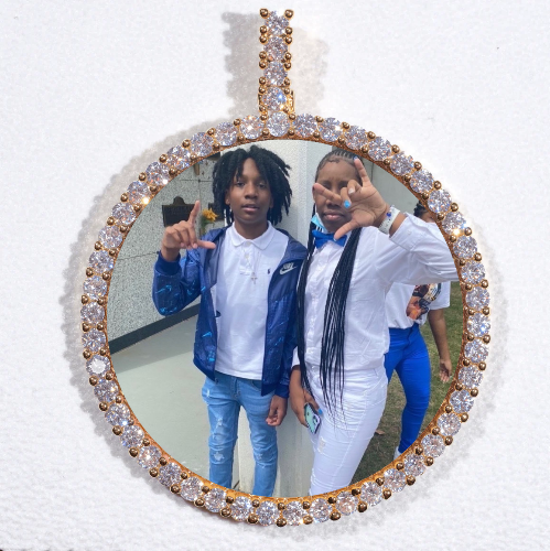 LARGE 3D CIRCLE CUSTOM PICTURE PENDANT