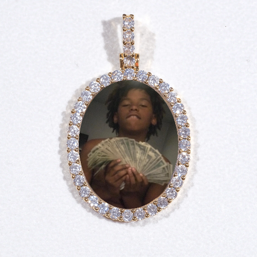 3D Oval Custom Picture Pendant
