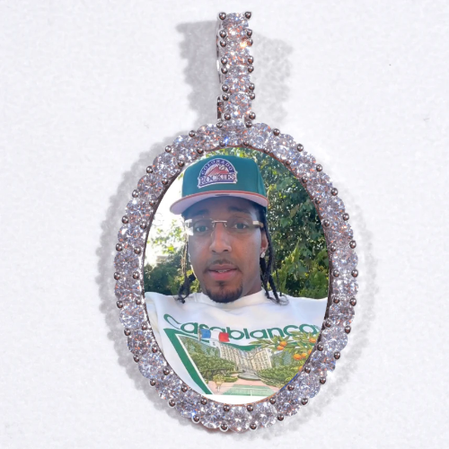 Large 3D Oval Custom Picture Pendant